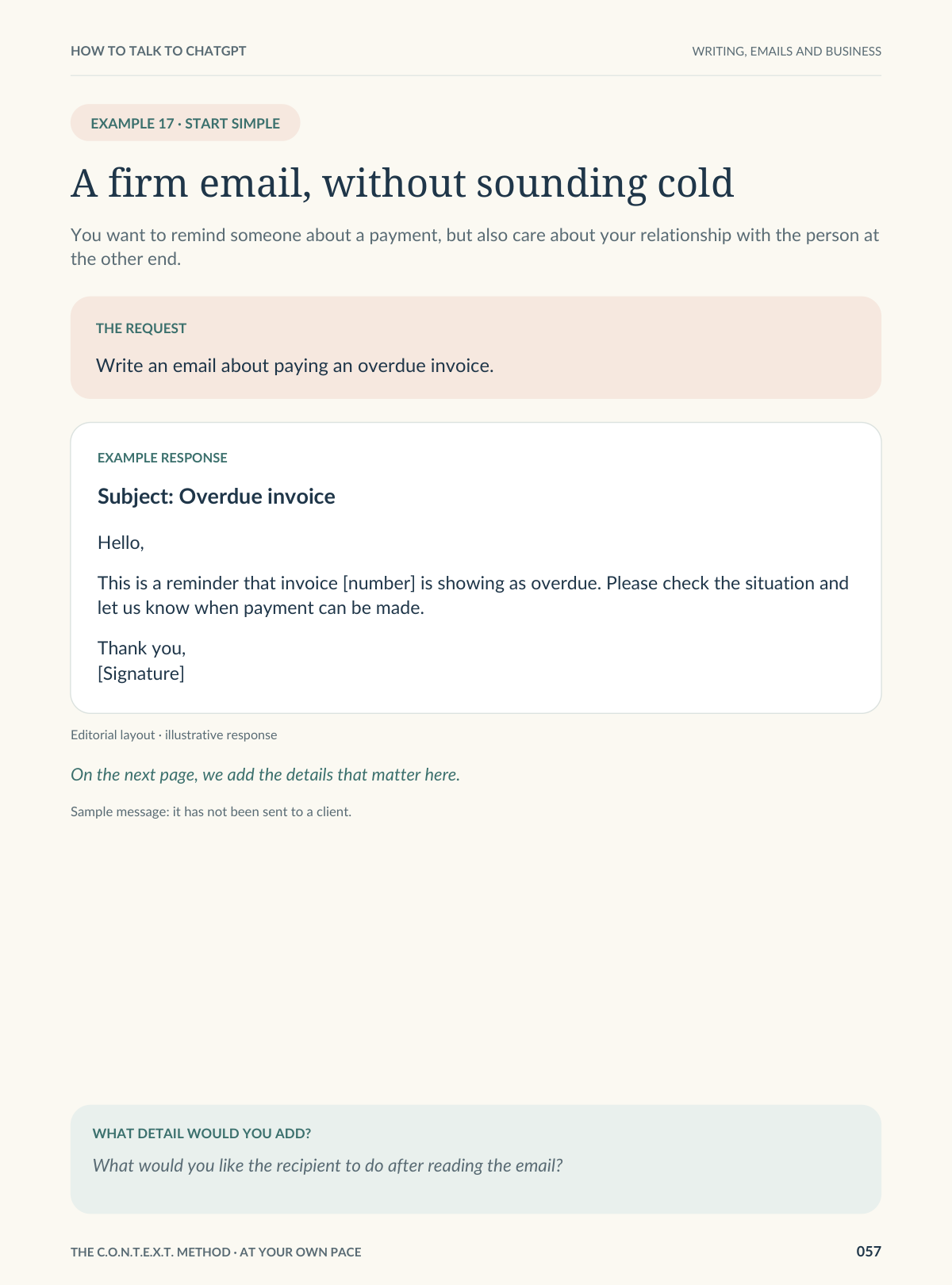 Email example, version 1