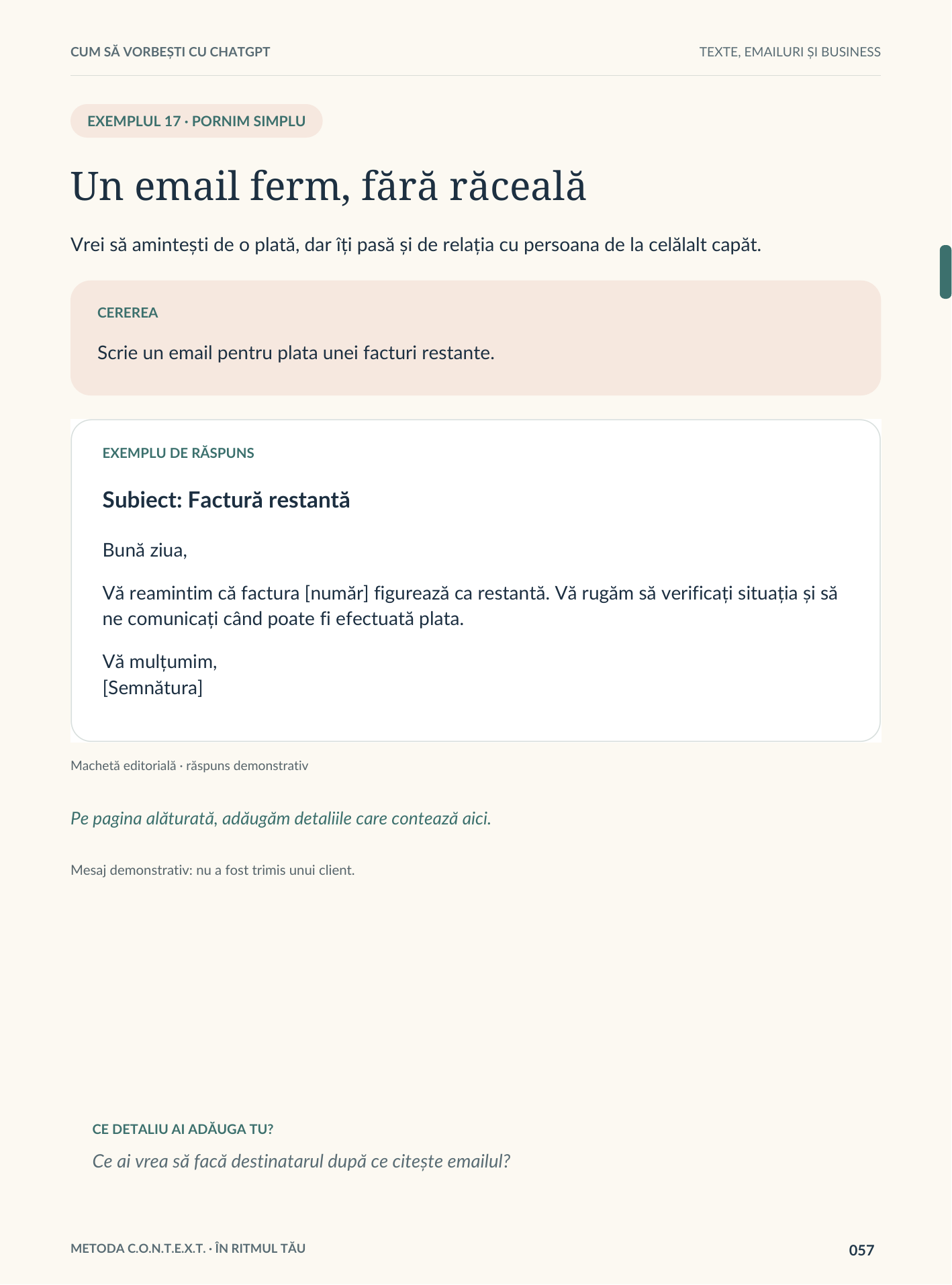 Miniatura primei pagini a exemplului de email
