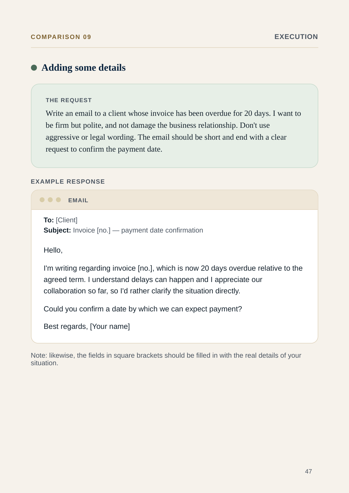 Email example, version 2