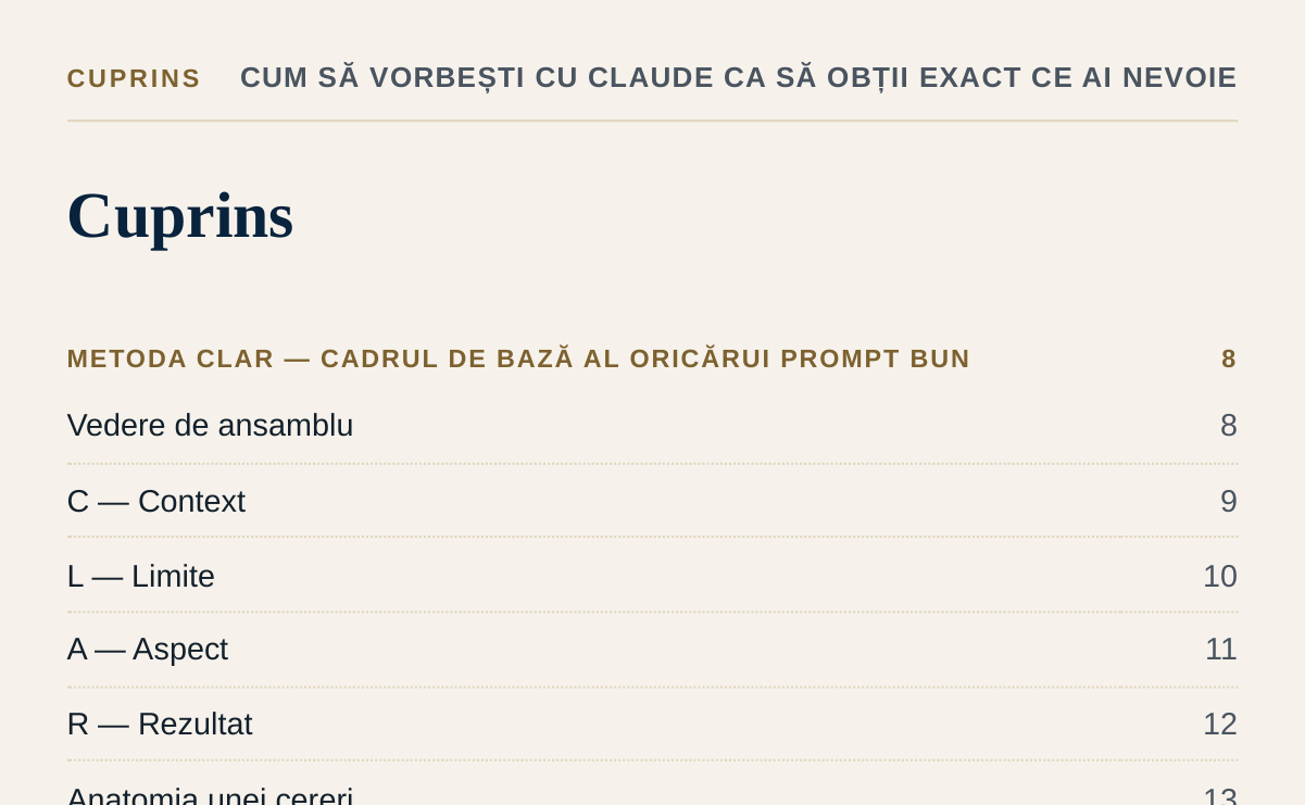 Fragment din cuprins